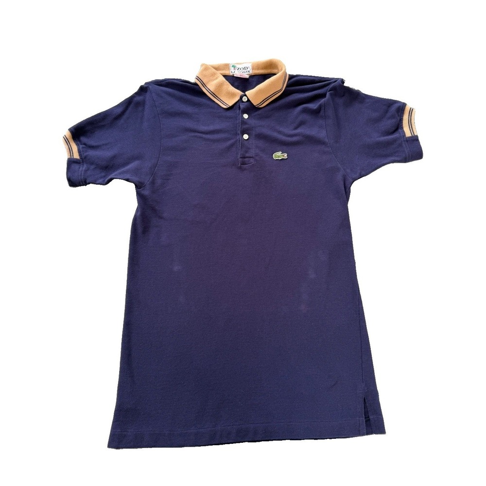 Vintage Izod Lacoste Polo Shirt Navy Mens XL Golf Ivy Preppy 70s 80s